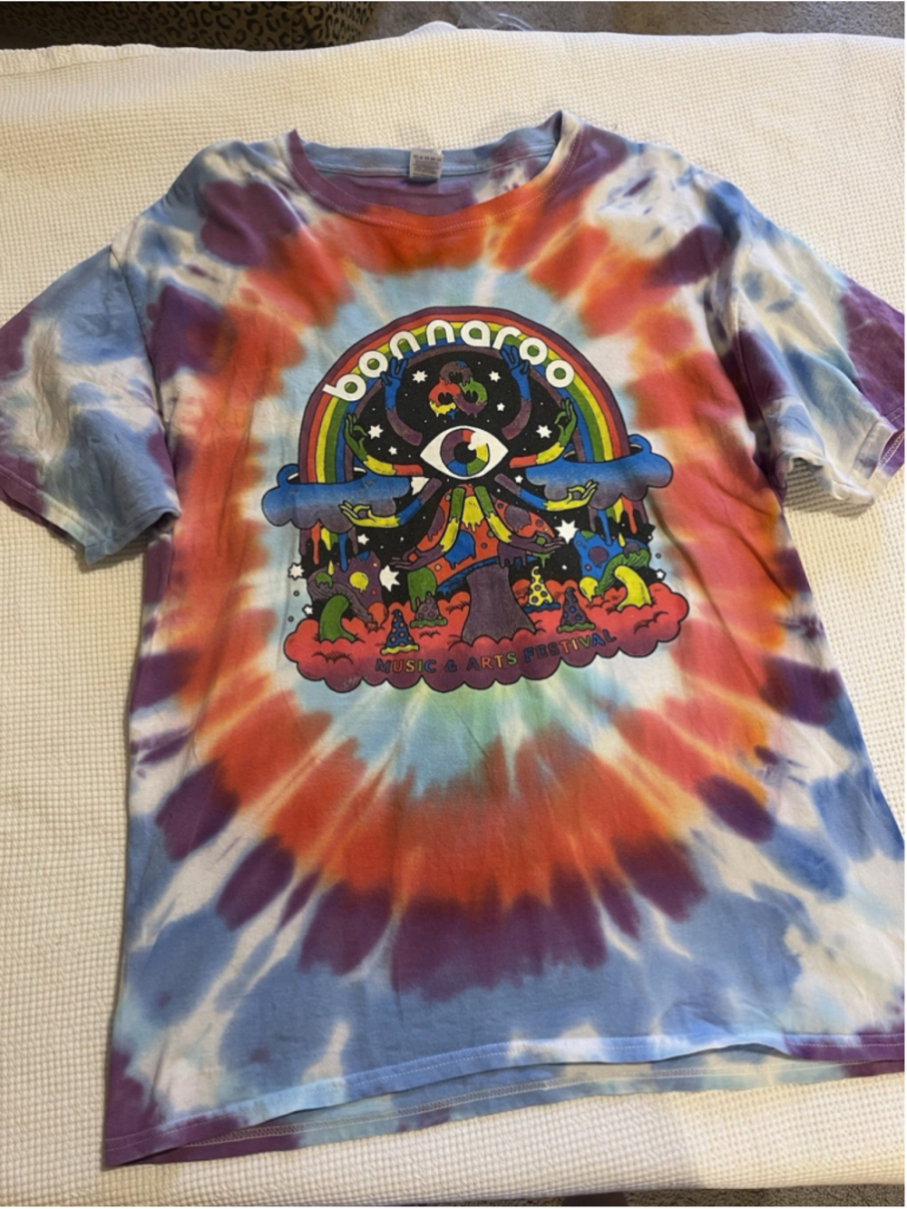 Bonnaroo T Shirt Colorful Hippie Tie Dye 2023 Music Festival Cotton L